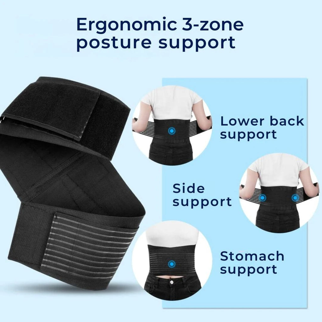 BackGuard Premium Back Pain Support Belt | Targeted Compression Relief - for Lower Back Strain - Herniated Discs and Posture Improvement Bowlift by Bowlift