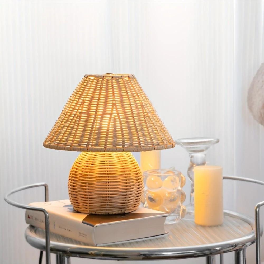 Noya Rattan Table Lamp Home Decor by Casa & Beyond