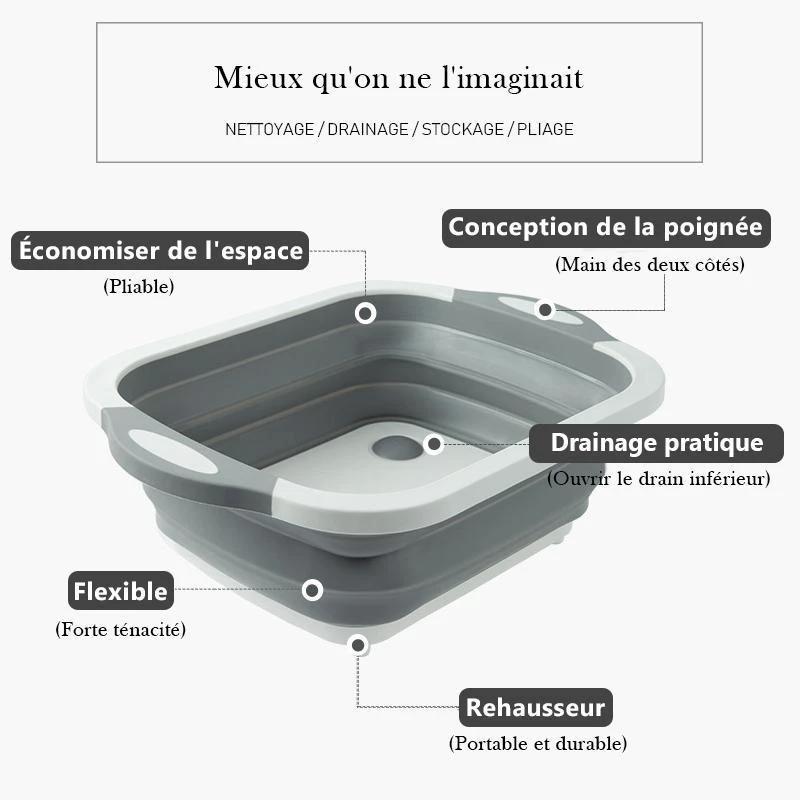 Ciaovie collapsible cutting board with dish container by Bowlift