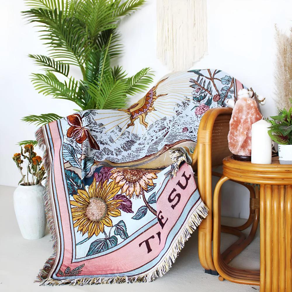 Boho Sun Tapestry Blanket by Casa & Beyond