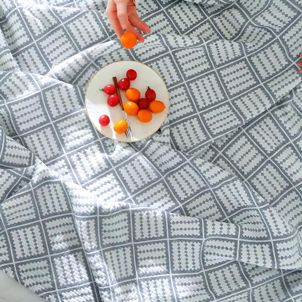 Plaid Pattern Cotton Blanket by Casa & Beyond