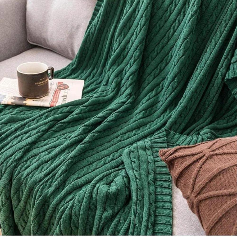 Braid Knitted Cotton Throw by Casa & Beyond