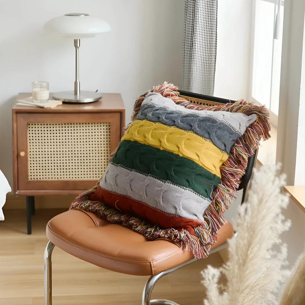Colorful Radiance Knit Cushion by Casa & Beyond
