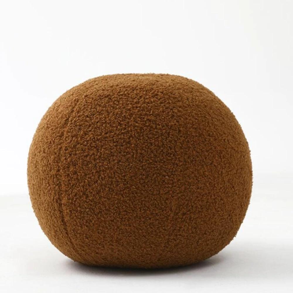 Plush Ball Shaped Boucle Cushion by Casa & Beyond