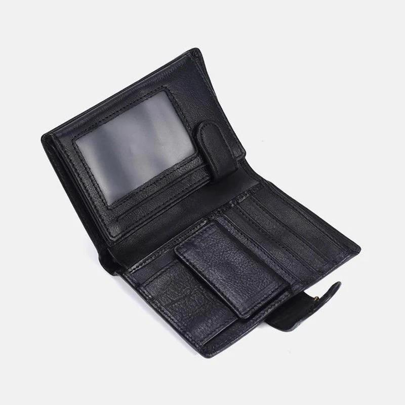 Vintage Leather PU Wallet with three compartments and multiple slots by Bowlift