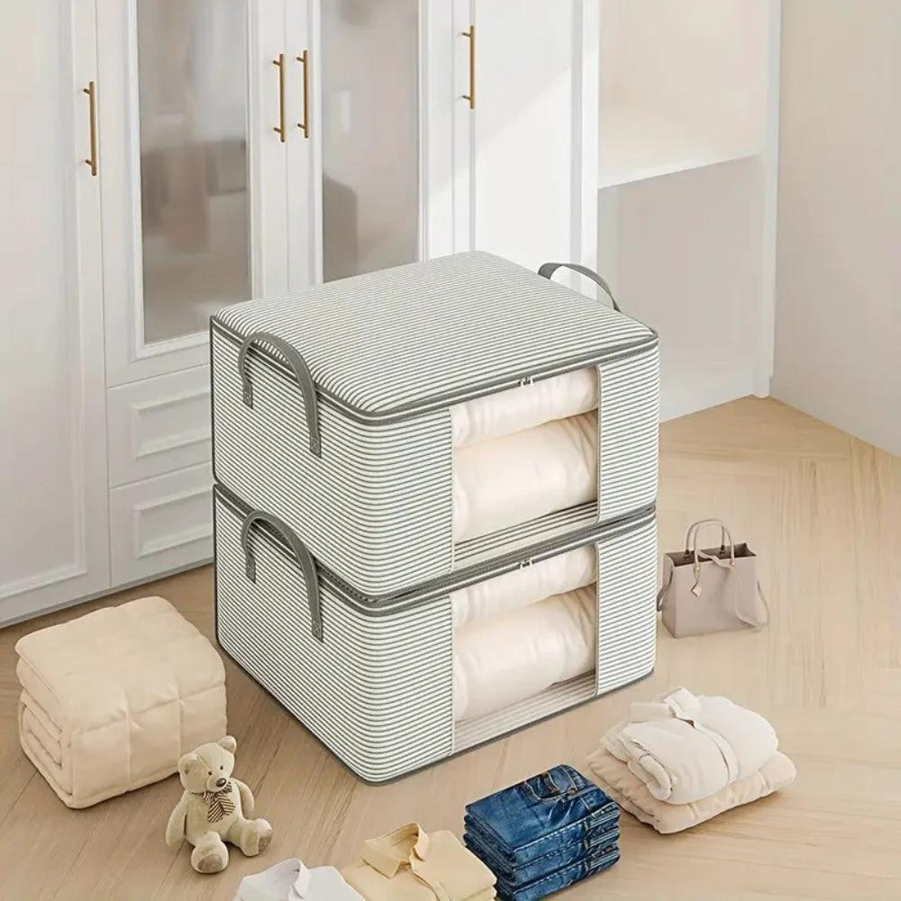 Classic Stripe Foldable Storage Bag by Casa & Beyond