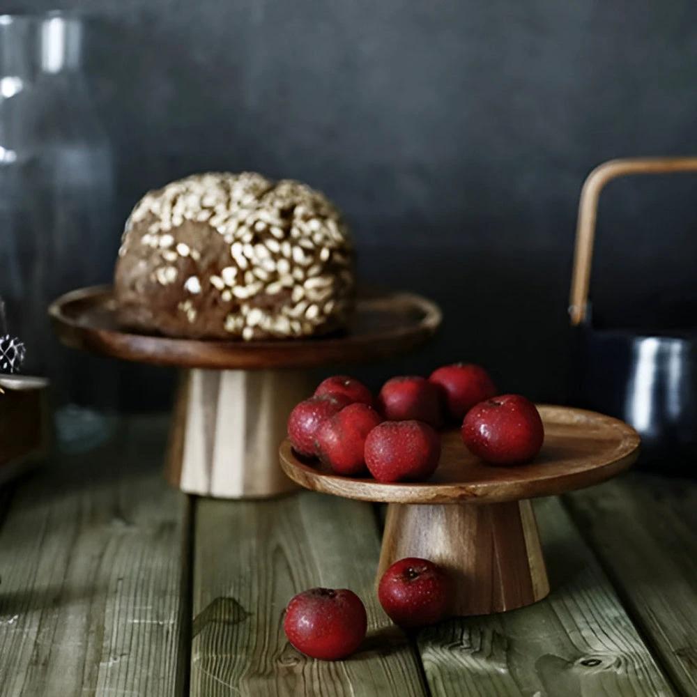High Stand Wooden Cake Plate by Casa & Beyond