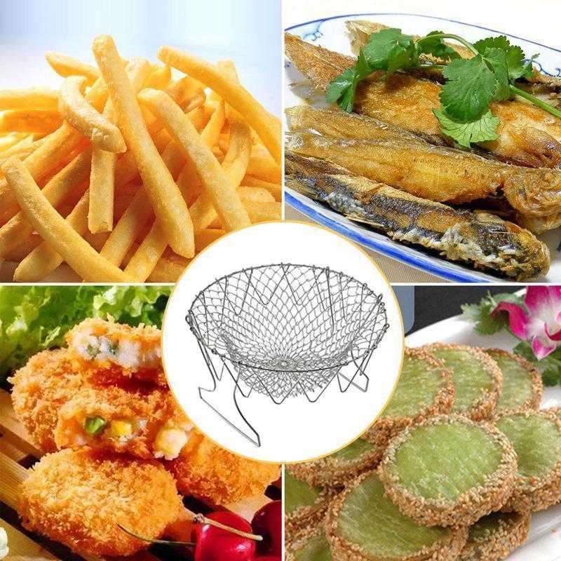 Chef Frying Basket Foldable Made of Stainless Steel by Bowlift