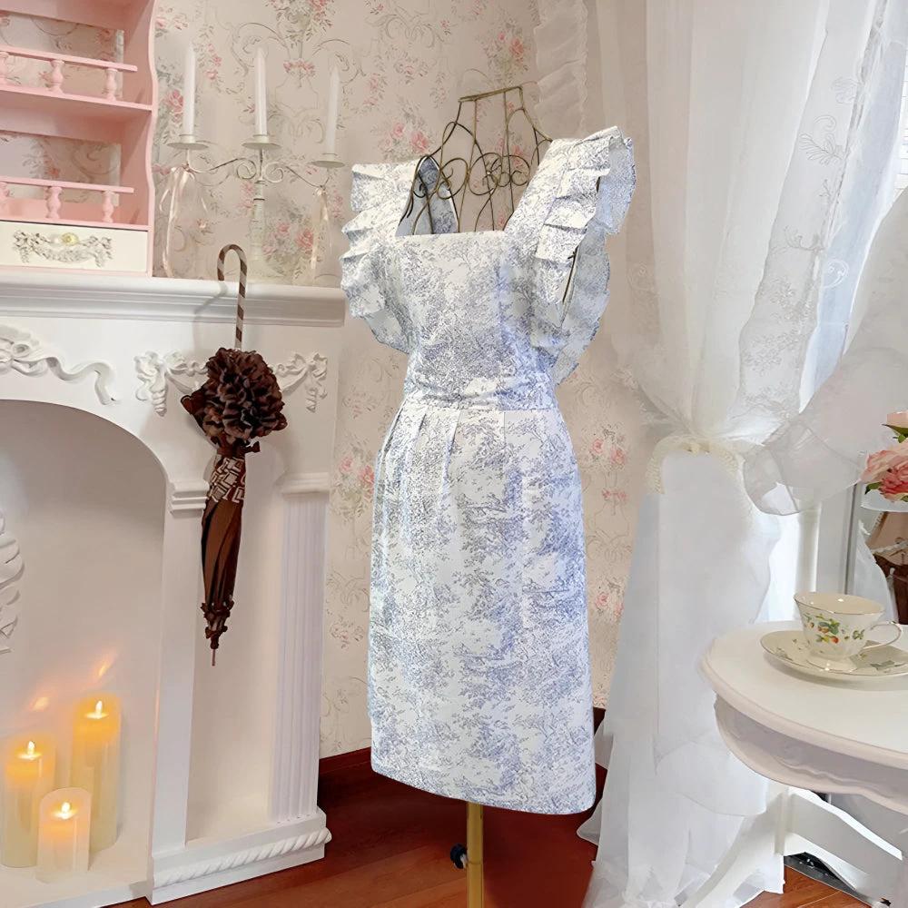 Ruffled Ink Floral Apron by Casa & Beyond
