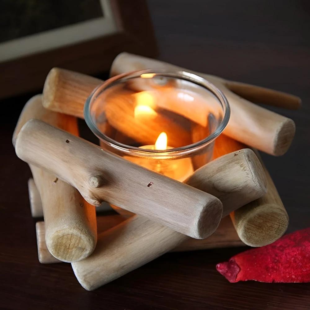 Driftwood Haven Candle Holder by Casa & Beyond