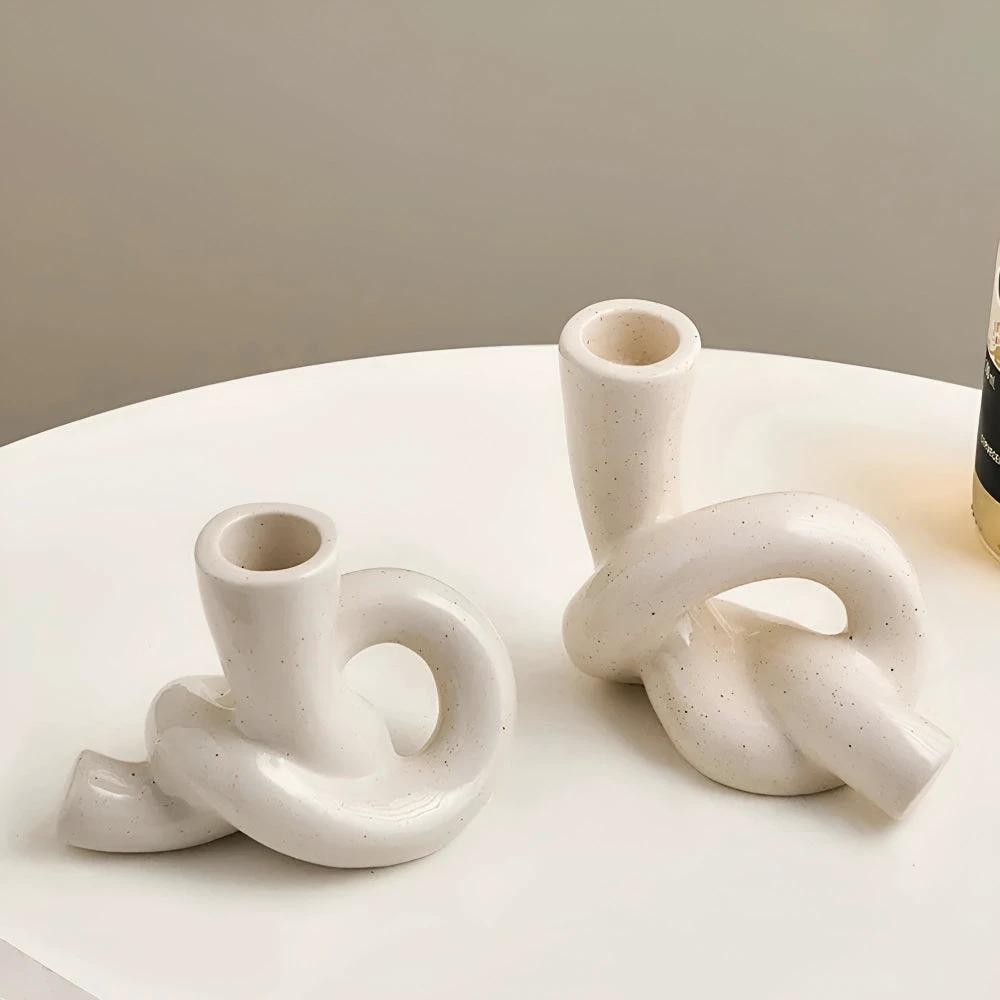 Knot Ceramic Candle Holder by Casa & Beyond