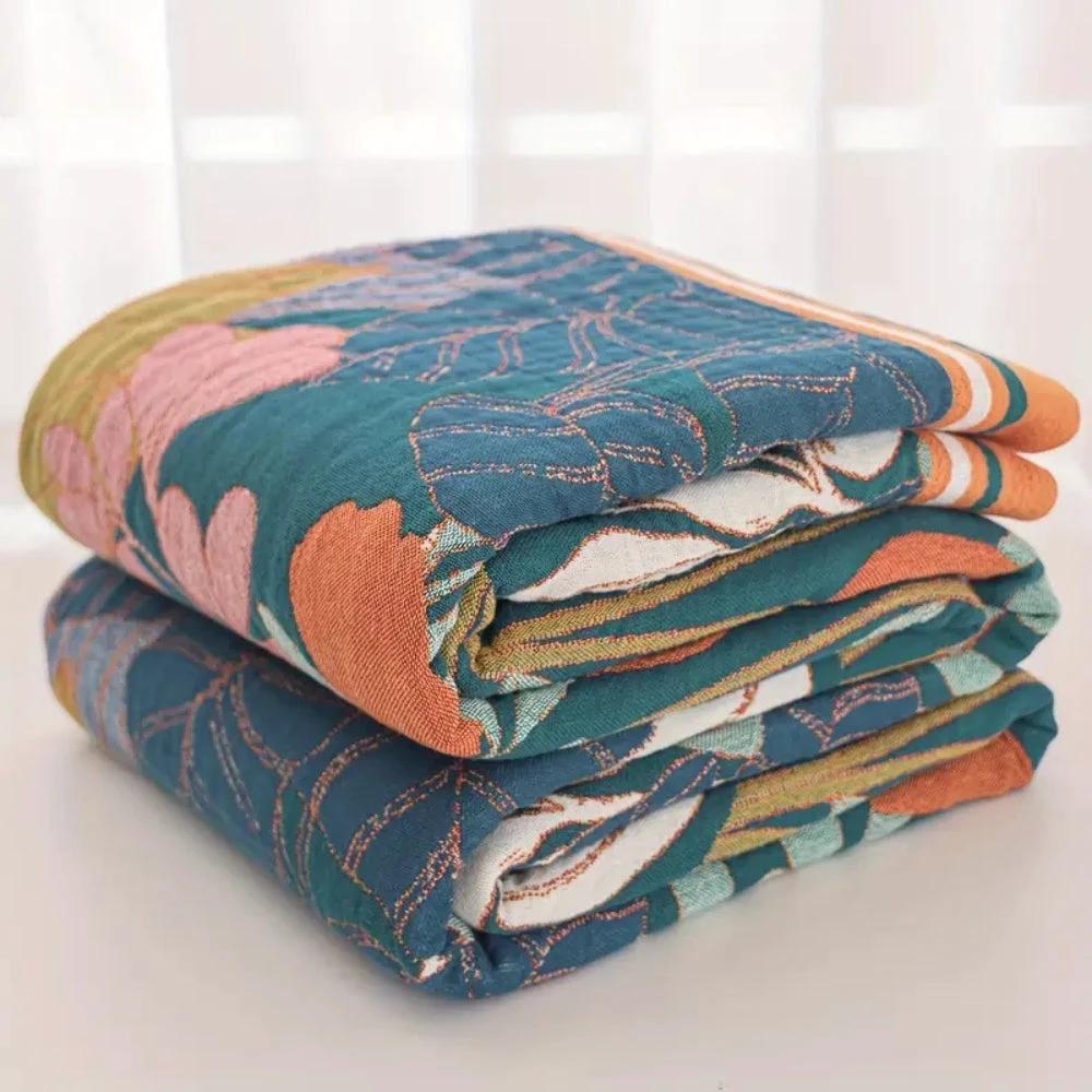 Garden-Inspired Cotton Gauze Blanket by Casa & Beyond