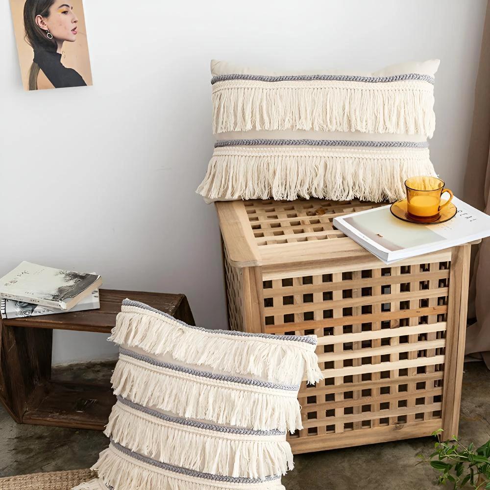 Bohemian Fringe Tassel Cushion Covers by Casa & Beyond