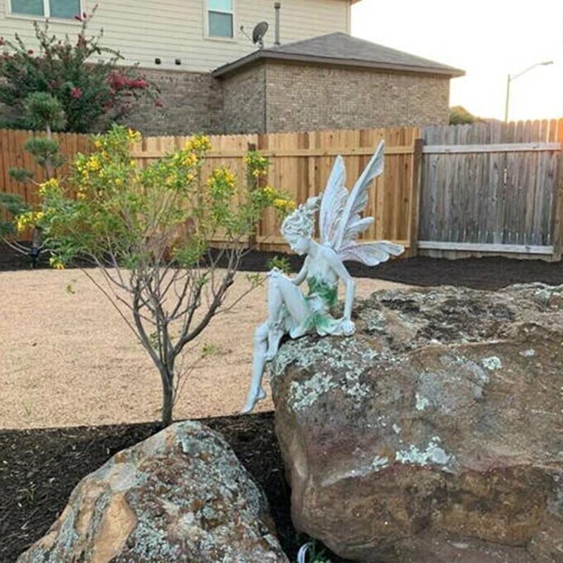 Sitting Fairy Garden Statue by BowLift