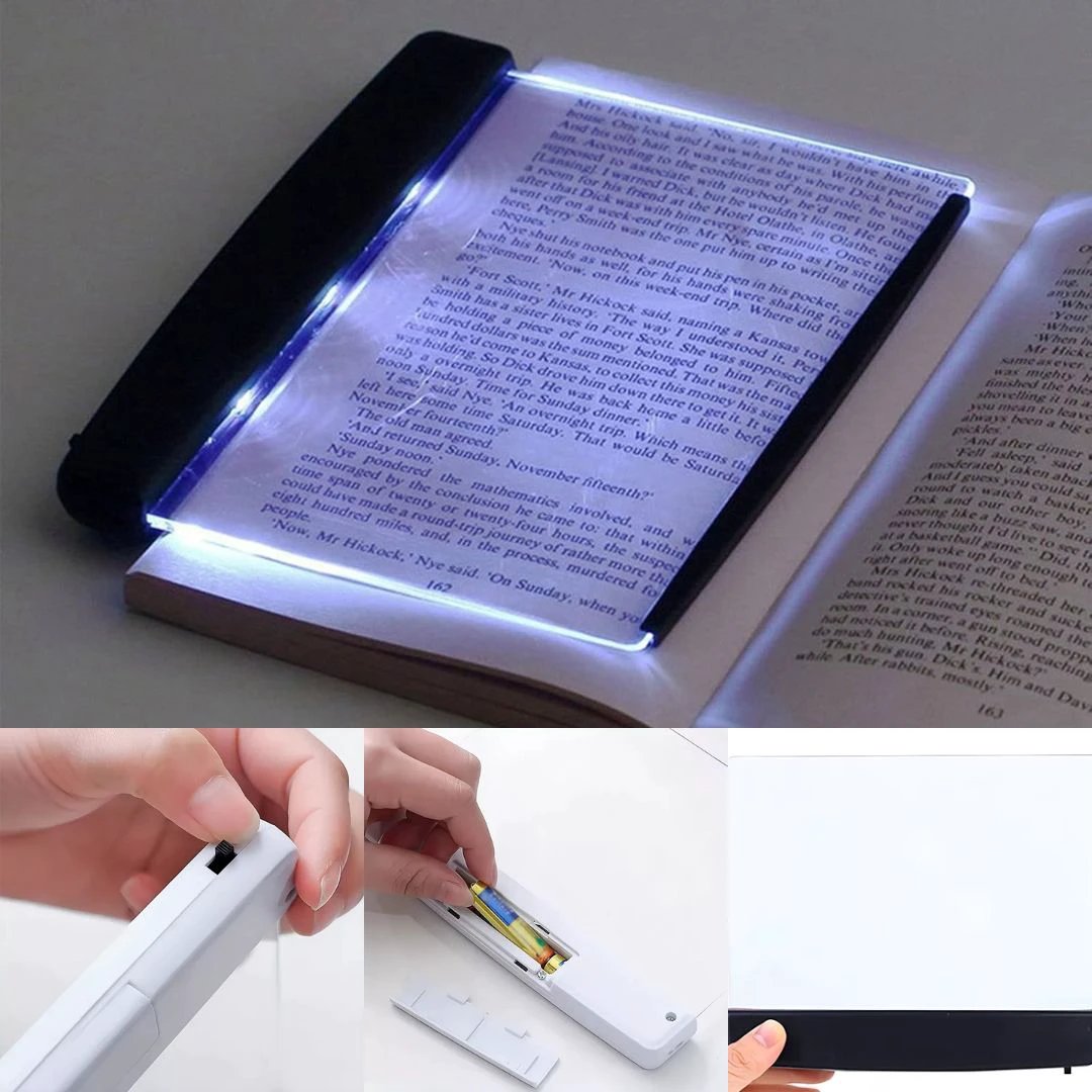 PageGlow | Flat LED Book Light – Glare‑Free Full‑Page Illumination – Slim Portable Design – Eye‑Care for Travellers & Bedtime Readers Bowlift by Bowlift