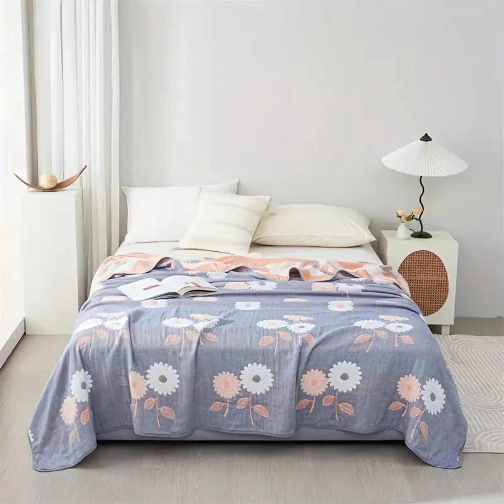 Zyphara Reversible Cotton Floral Blanket by Casa & Beyond