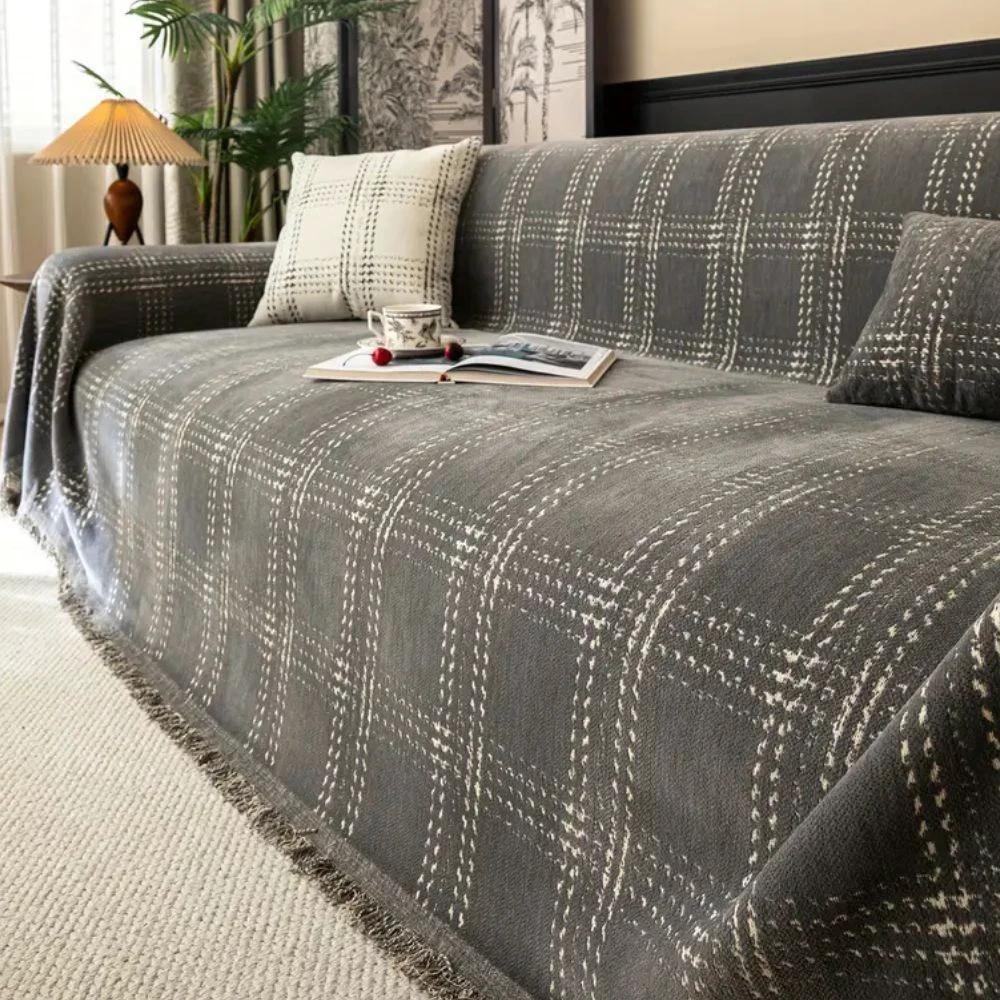 Chesterfield Plaid Sofa Cover by Casa & Beyond
