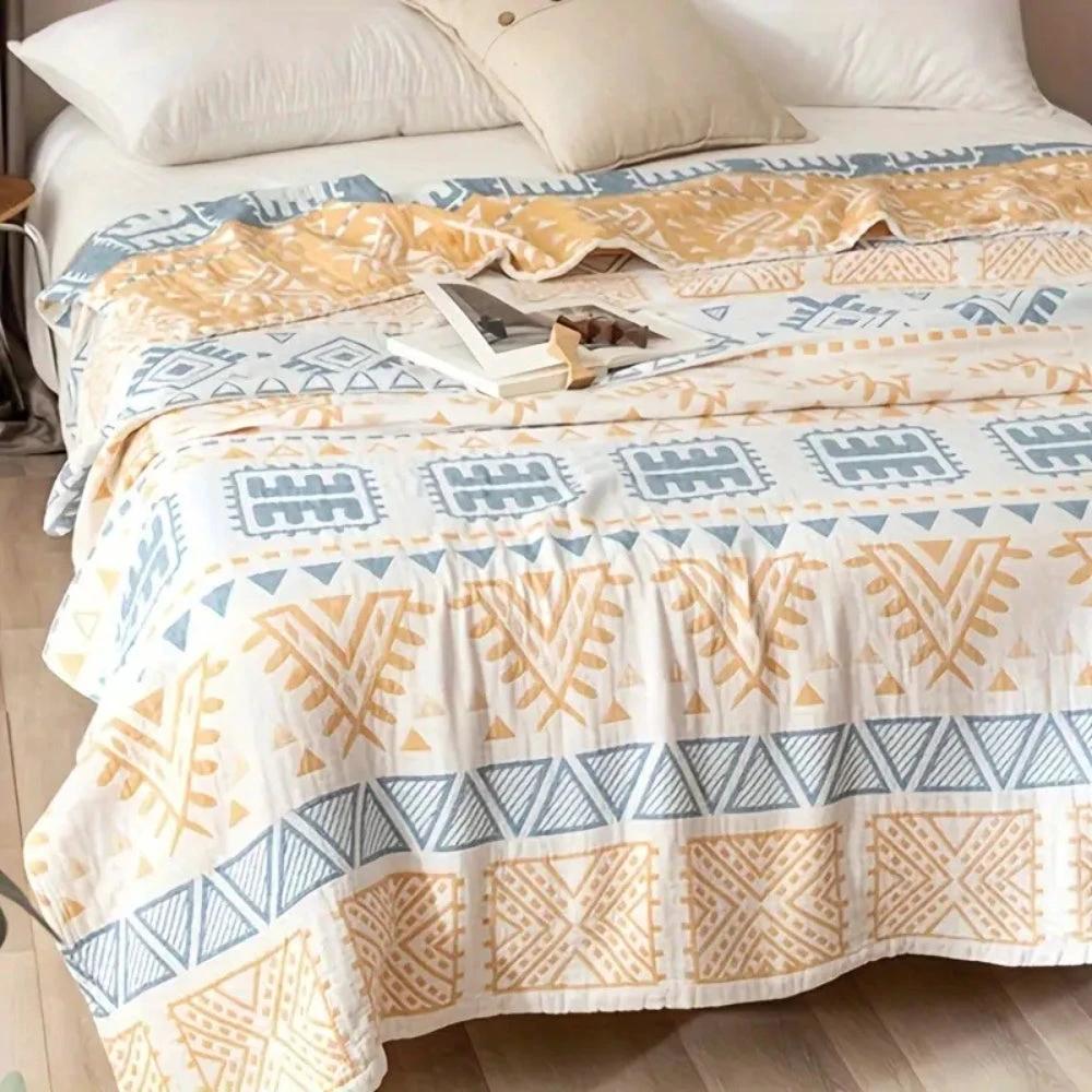 Aztec Layers Pure Cotton Blanket by Casa & Beyond