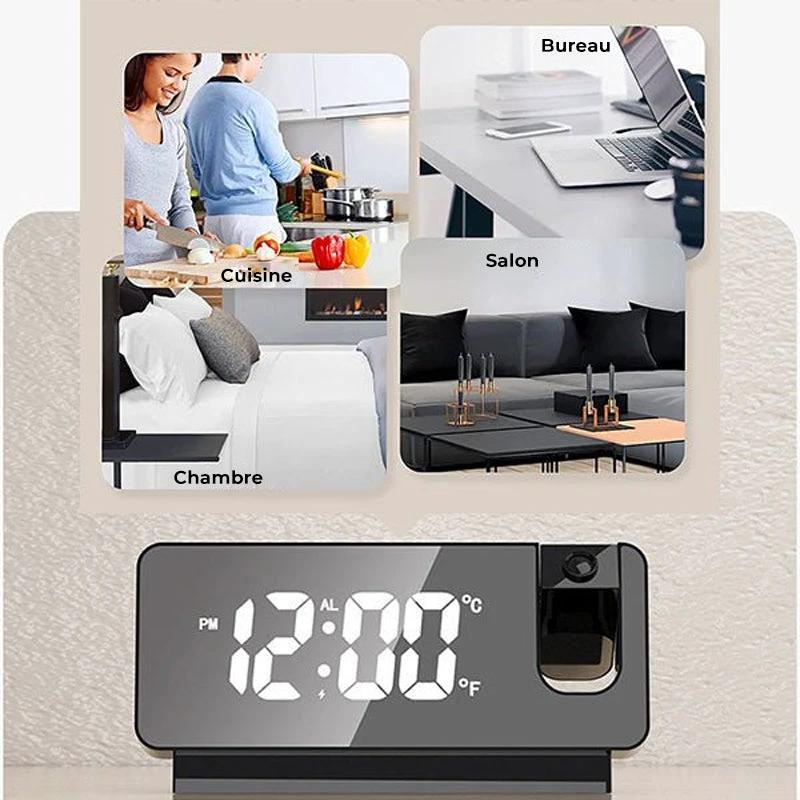 Intelligent digital projection clock by Bowlift