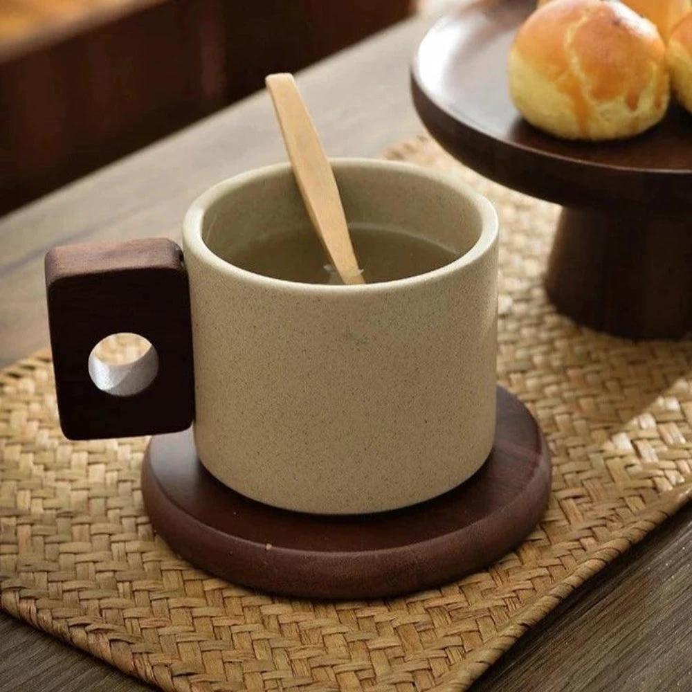 Modernist Ceramic Wooden Pallet Mug by Casa & Beyond