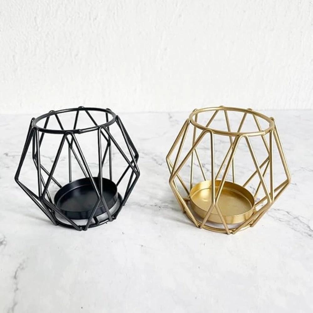 Wireframe Sleek Iron Candle Holder by Casa & Beyond