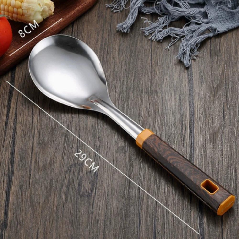 Wood Grain Stainless Steel Utensils | 6pcs Set by Casa & Beyond