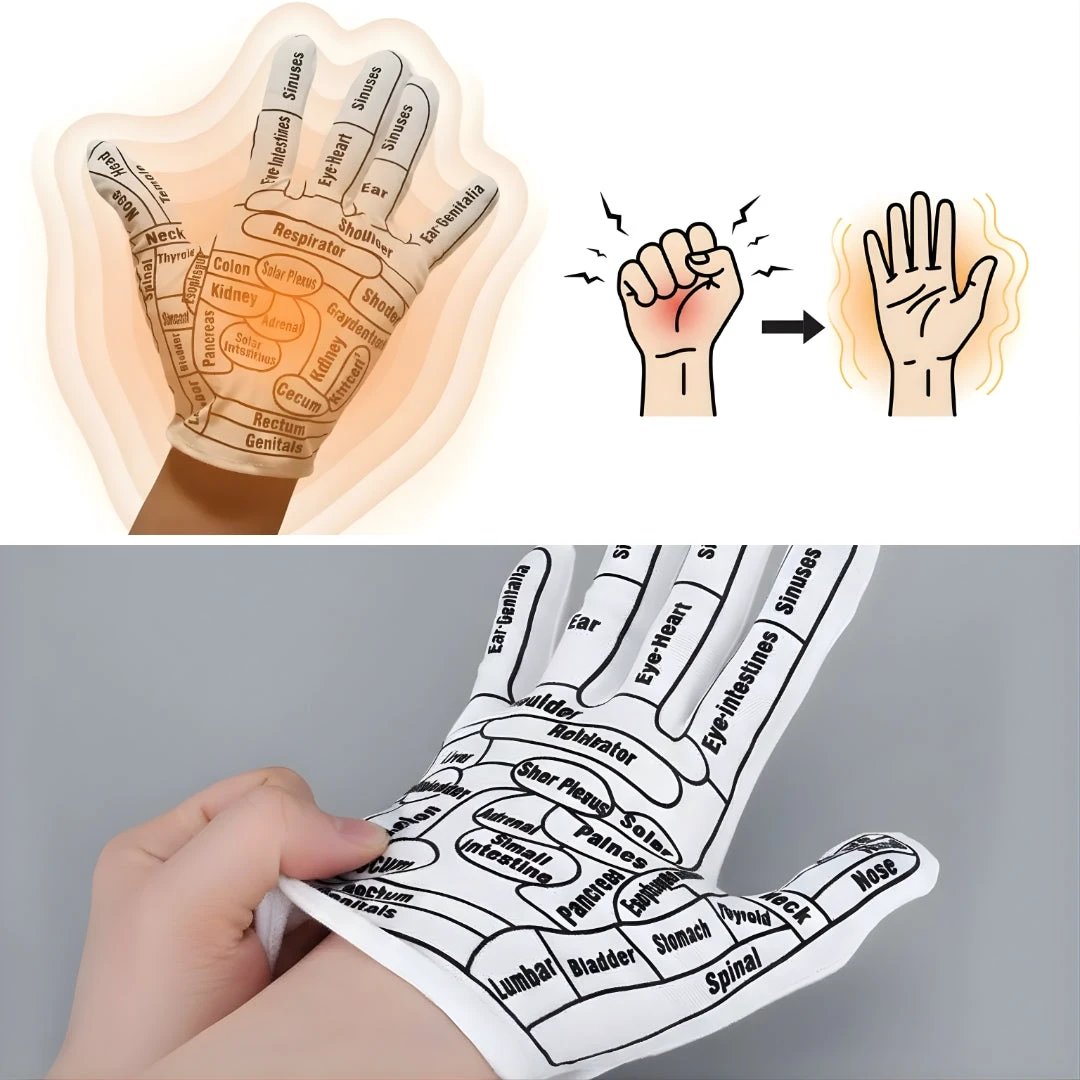 Hand Pain Relief – Boost Circulation – Elastic Non‑Slip Fit – Acupressure Massage Therapy for Sore Hands at Home Bowlift by Bowlift
