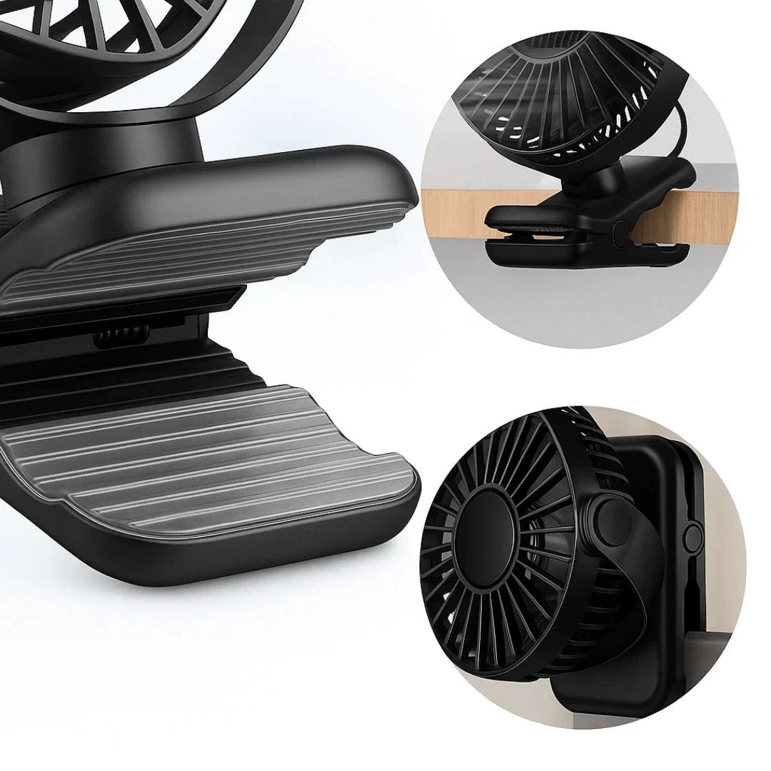 on USB Desk Fan Clamp Air Circulator – Long-Battery Cooling – Flame-Retardant Clamp – Quiet Nursery or Home-Office Use Bowlift by Bowlift