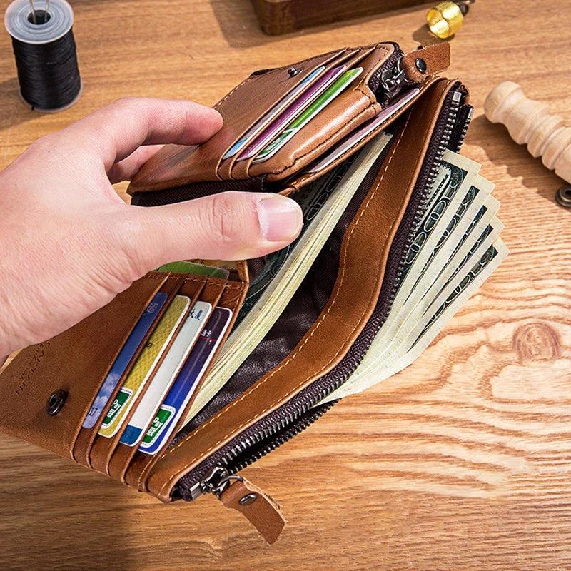 Wallet with multiple compartments Anti-RFID with coin pocket by Bowlift