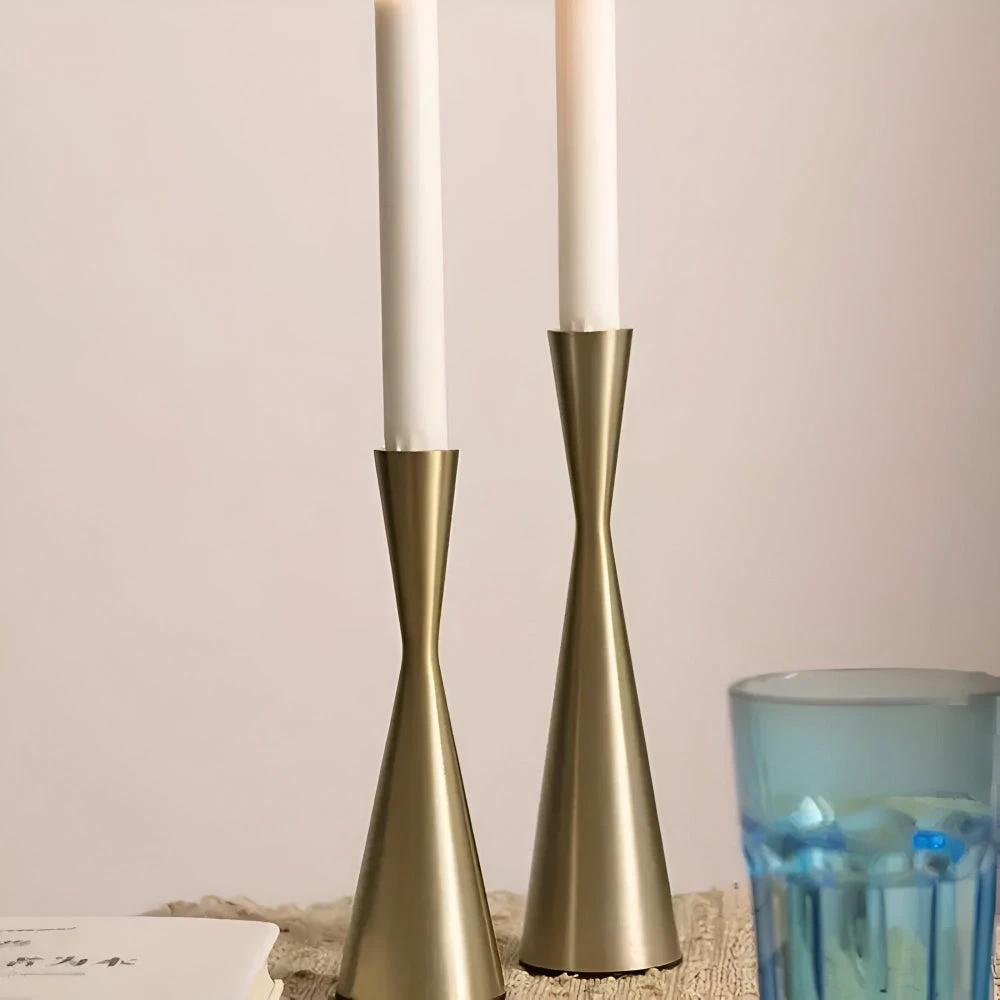 Sleek Nordic Brass Waist Candlestick| 3pcs Set by Casa & Beyond