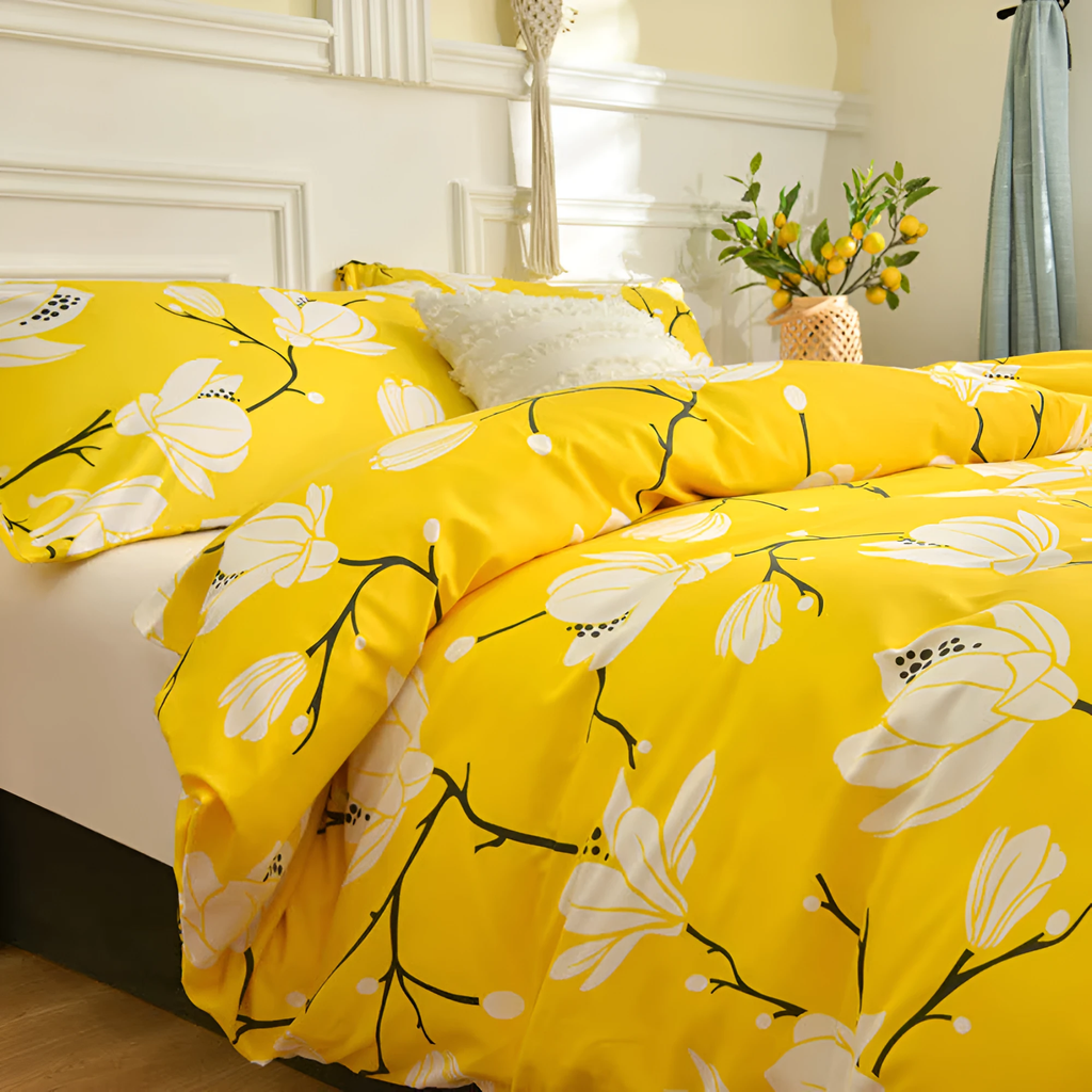 Yellow Blossom | 3pcs Duvet Cover Sets by Casa & Beyond