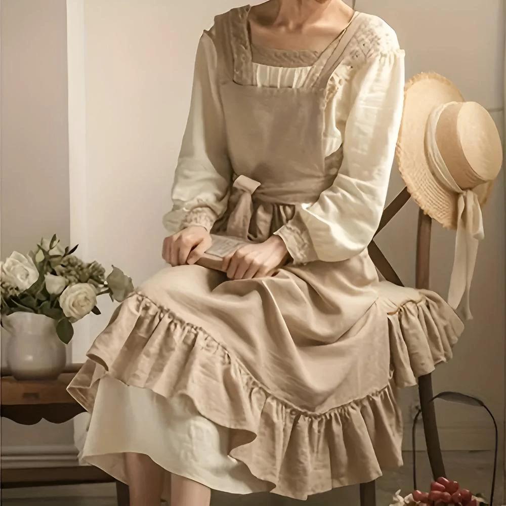 Rustic Ruffle Linen Apron by Casa & Beyond