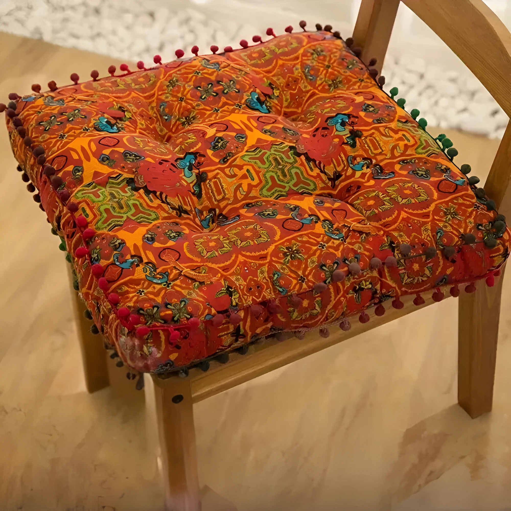 Bohemian Embroidered Floor Cushion by Casa & Beyond