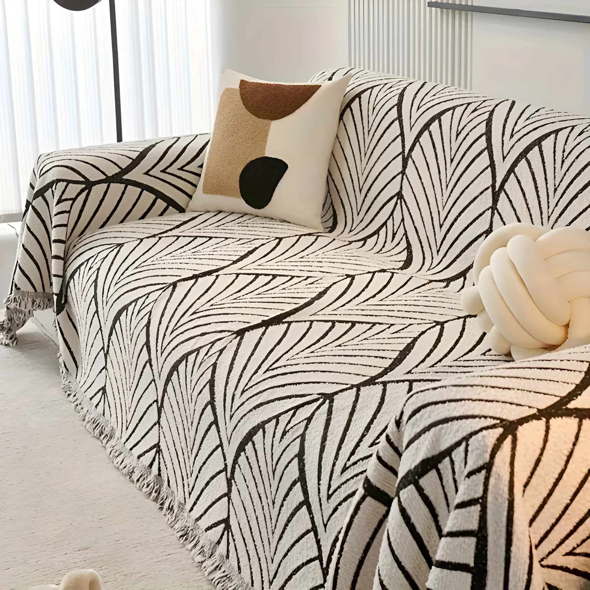 Modern Maple Leaf Sofa Cover by Casa & Beyond