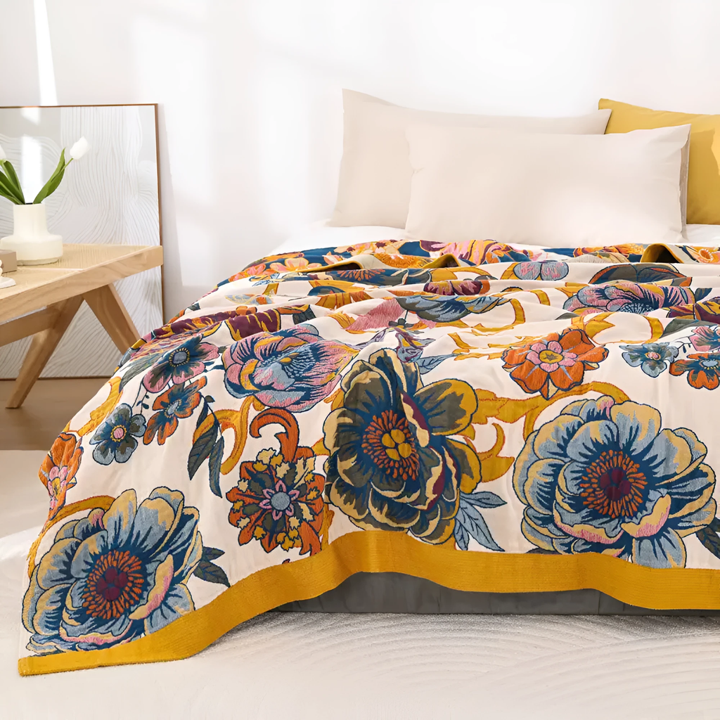 Soft Reversible Floral Blanket by Casa & Beyond