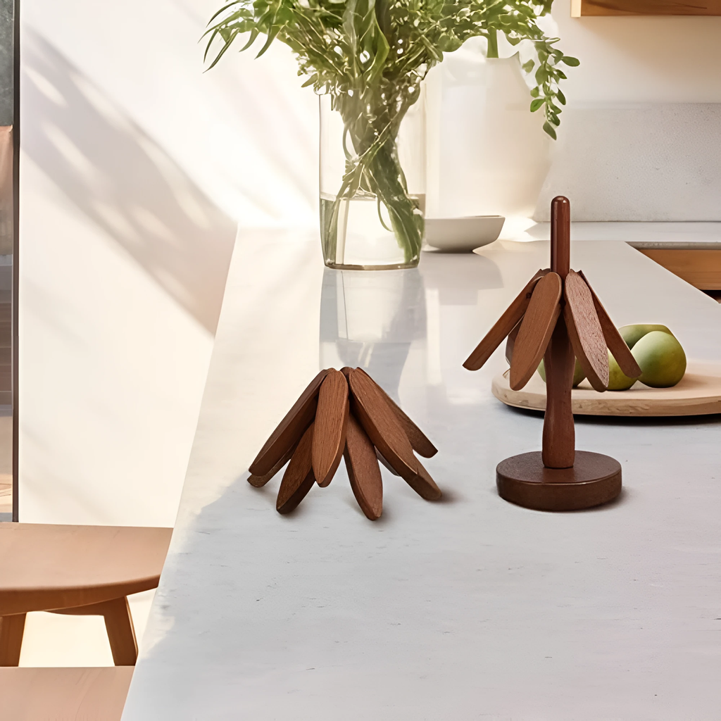 Foldable Wooden Trivets | 3 Pcs Set by Casa & Beyond