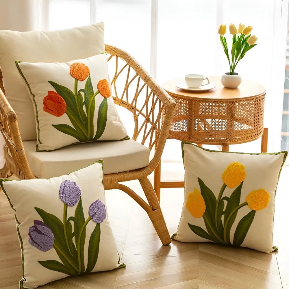 Blooming Tulip Cushion Cover by Casa & Beyond