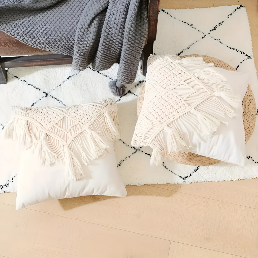 Vintage Macrame Cushion Cover by Casa & Beyond