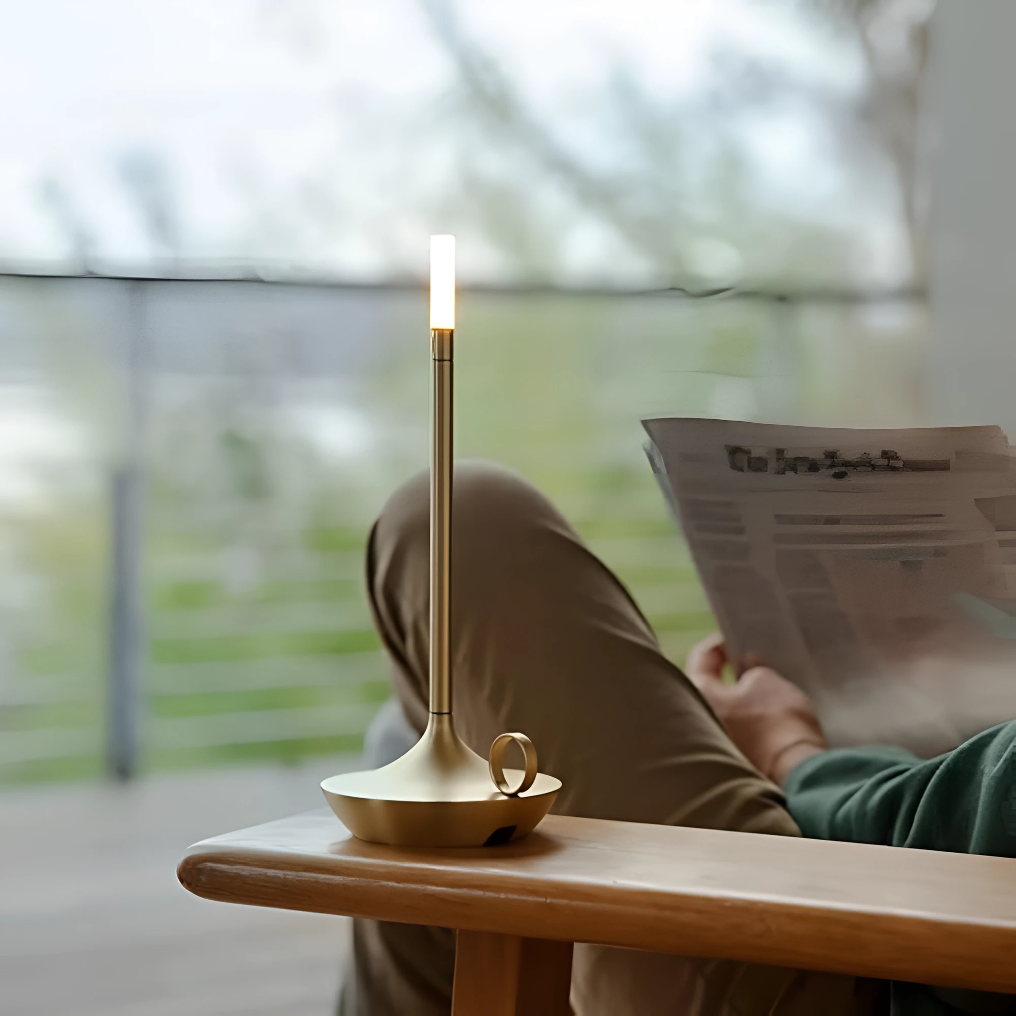 Portable Cylindrical Table Lamp by Casa & Beyond
