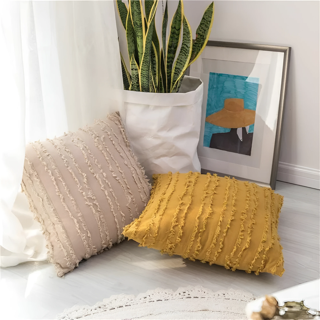 Bohemian Fringe Cushion Cover by Casa & Beyond