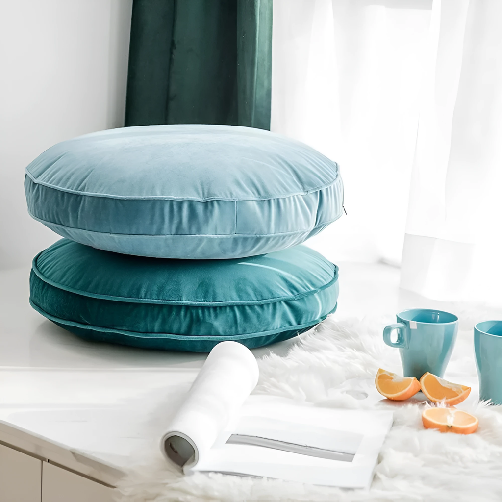 Lavish Velvet Round Cushion by Casa & Beyond