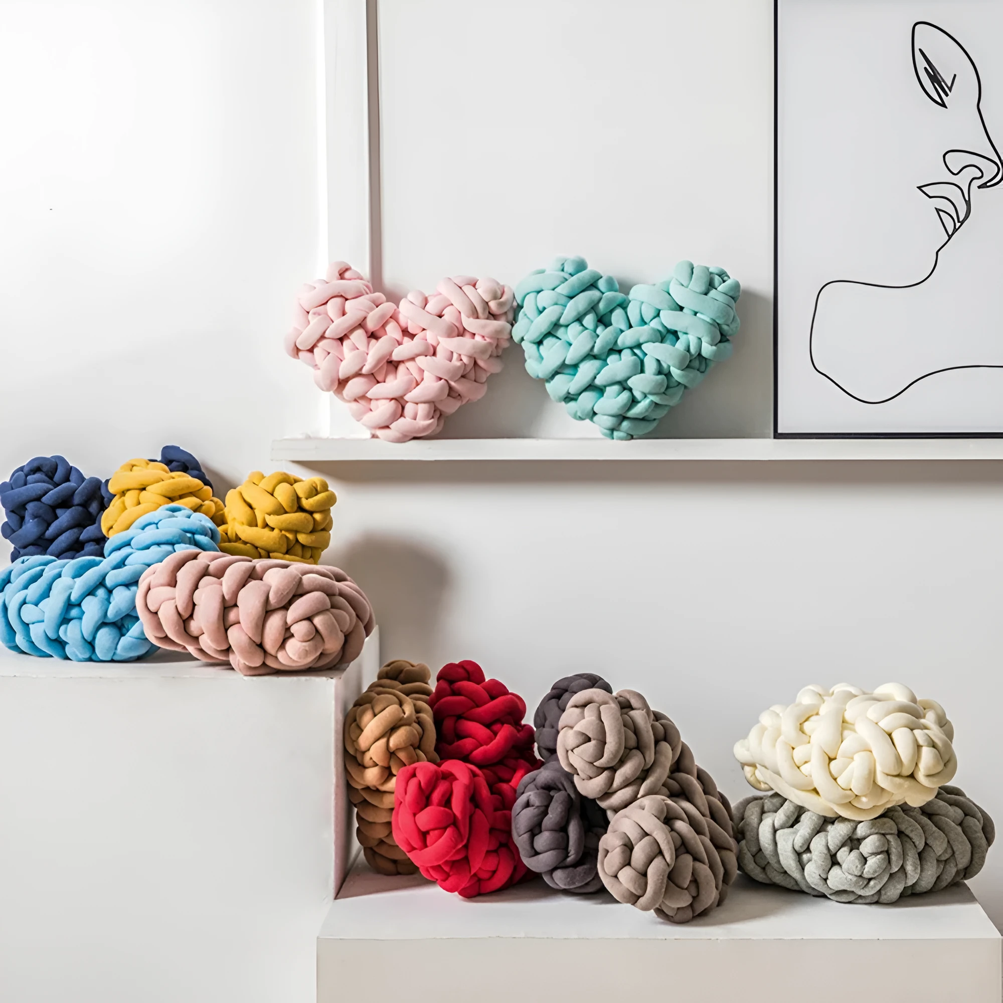Plush Knotted Heart Shape Cushions by Casa & Beyond