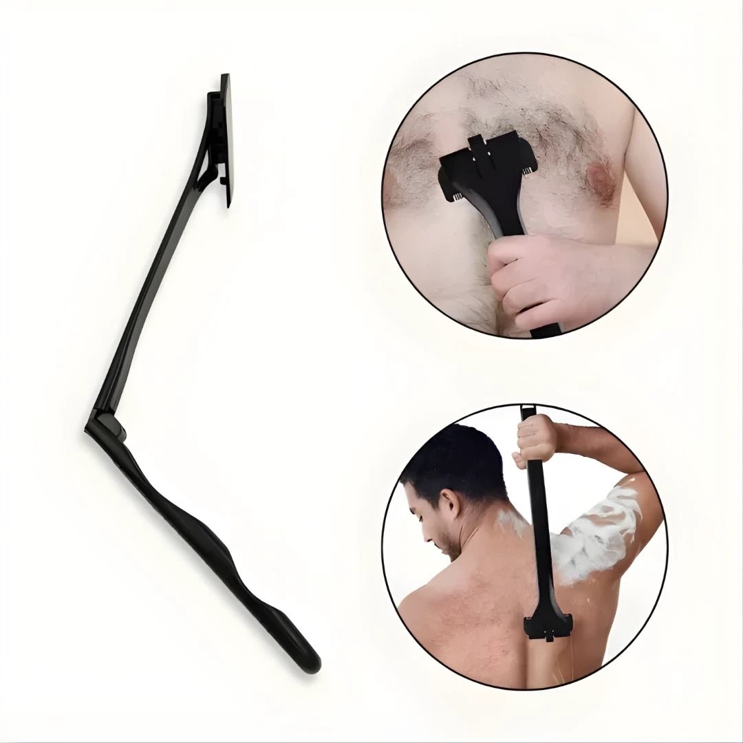 Extra-Long Handle Reach – Sharp Stainless Blades – Smooth Pain-Free Shave – Effortless DIY Grooming for Men Bowlift by Bowlift