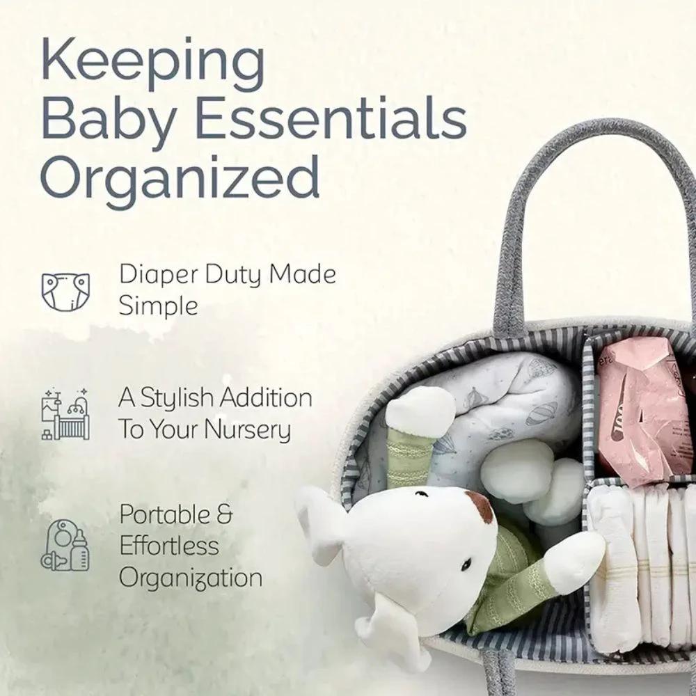 Cotton Rope Baby Caddy Organizer by Casa & Beyond