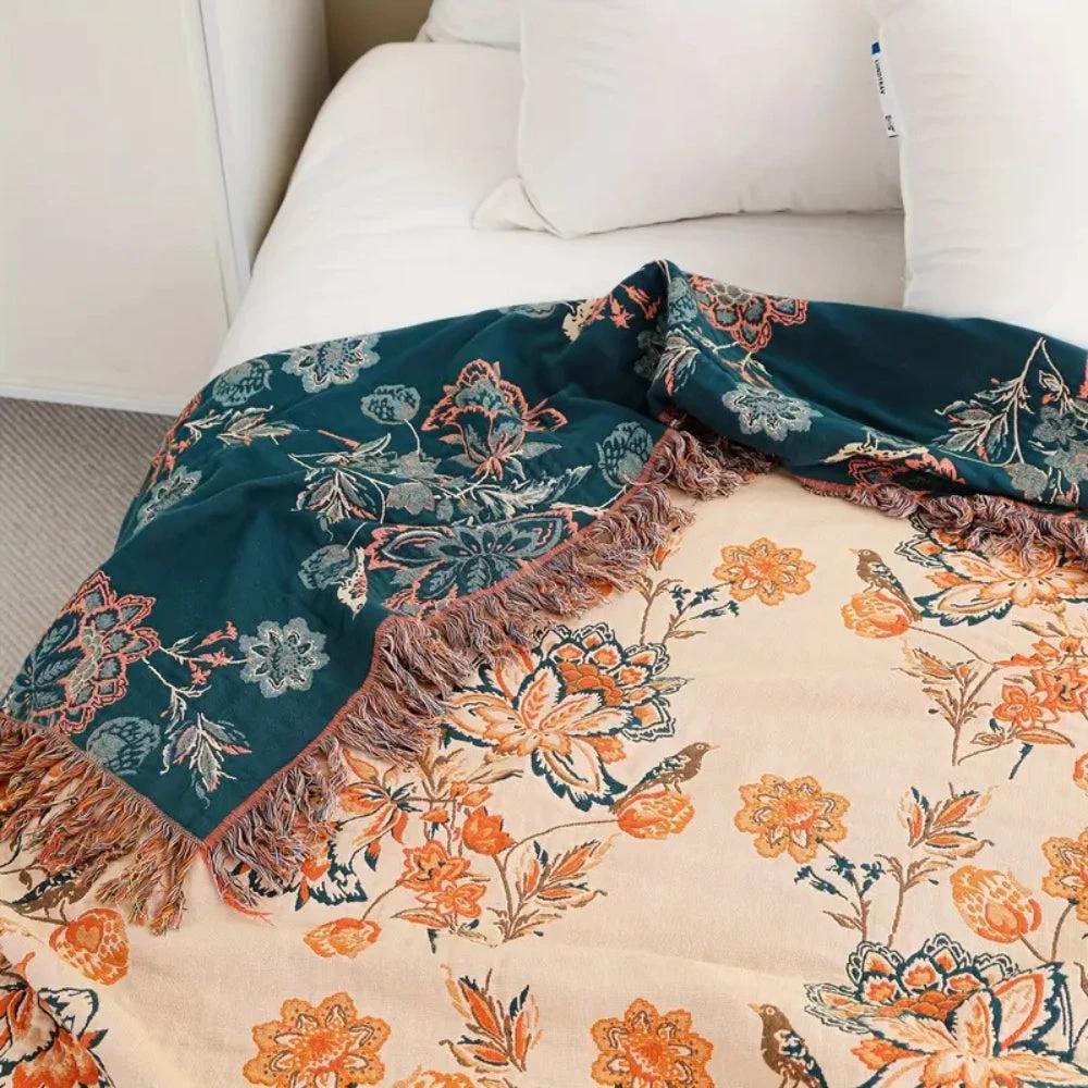 Rustic Cozy Boho Throw Blanket by Casa & Beyond