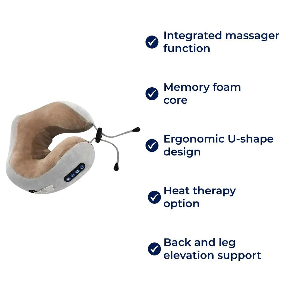 Eleviva | U-Shaped Neck Massager – Travel Pillow with Memory Foam – Elevation – Back Support – Snoring – Legs – Relaxation Bowlift by Bowlift