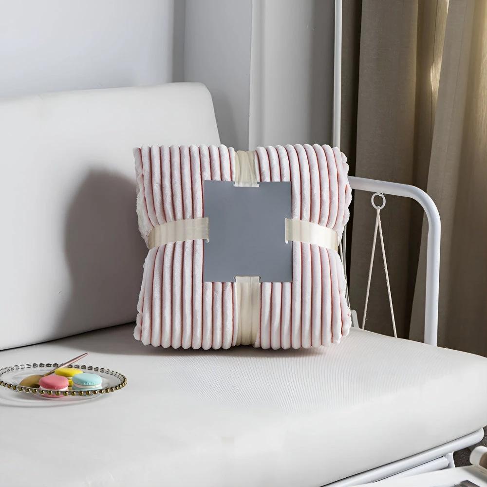 Fluffy Stripes Sherpa Blanket by Casa & Beyond