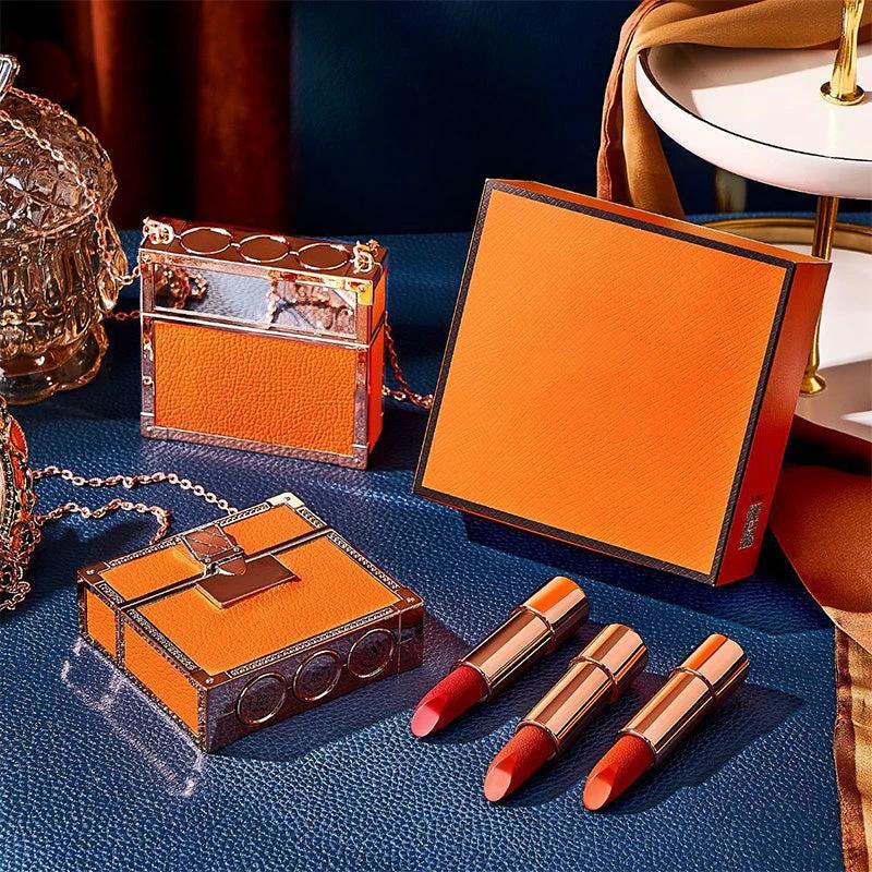 Lipstick Set Velvet Matte with Glamour Chain Handbag by Bowlift