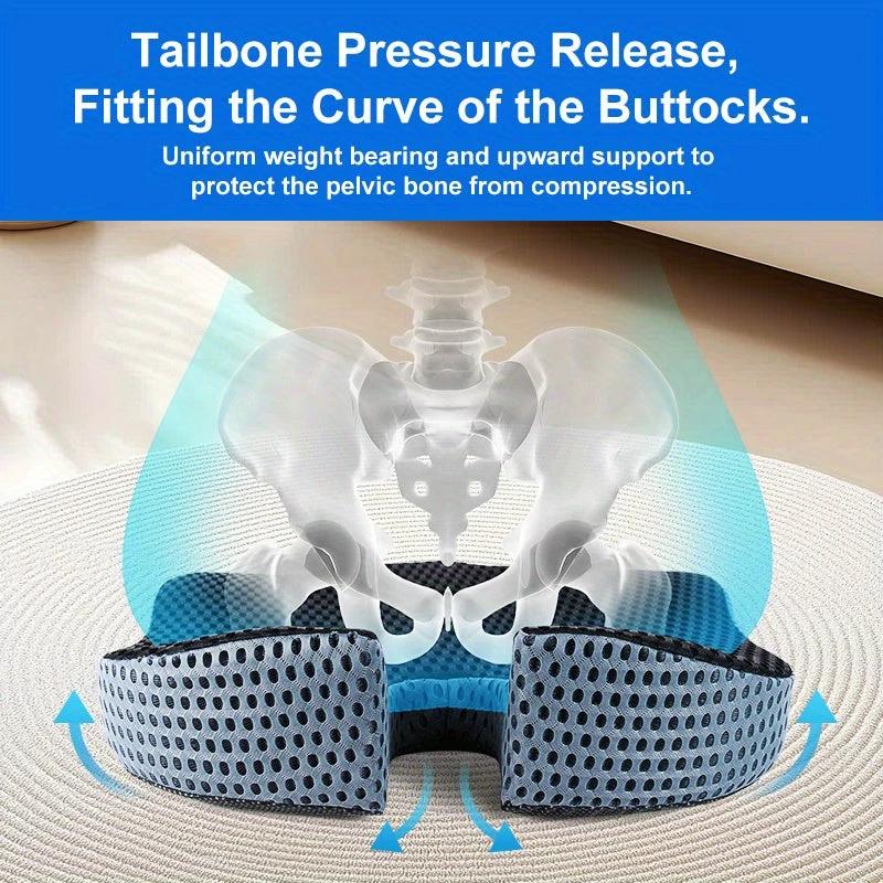 Ergonomic Seat Cushion Triacomfort | Triangular Shape with Memory Foam | Breathable & Pressure-Relieving | For Car & Office by BowLift