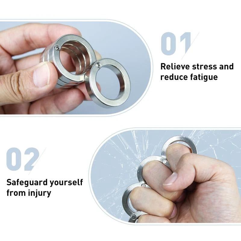 Foldable Four-Ring Titanium Steel Fidget Toy by BowLift